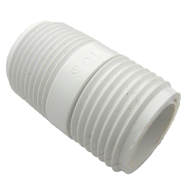 محول خرطوم PVC LASCO 15-1633 مع خيط خرطوم ذكر 3/4 بوصة وخيط أنبوب ذكر 3/4 بوصة، أبيض